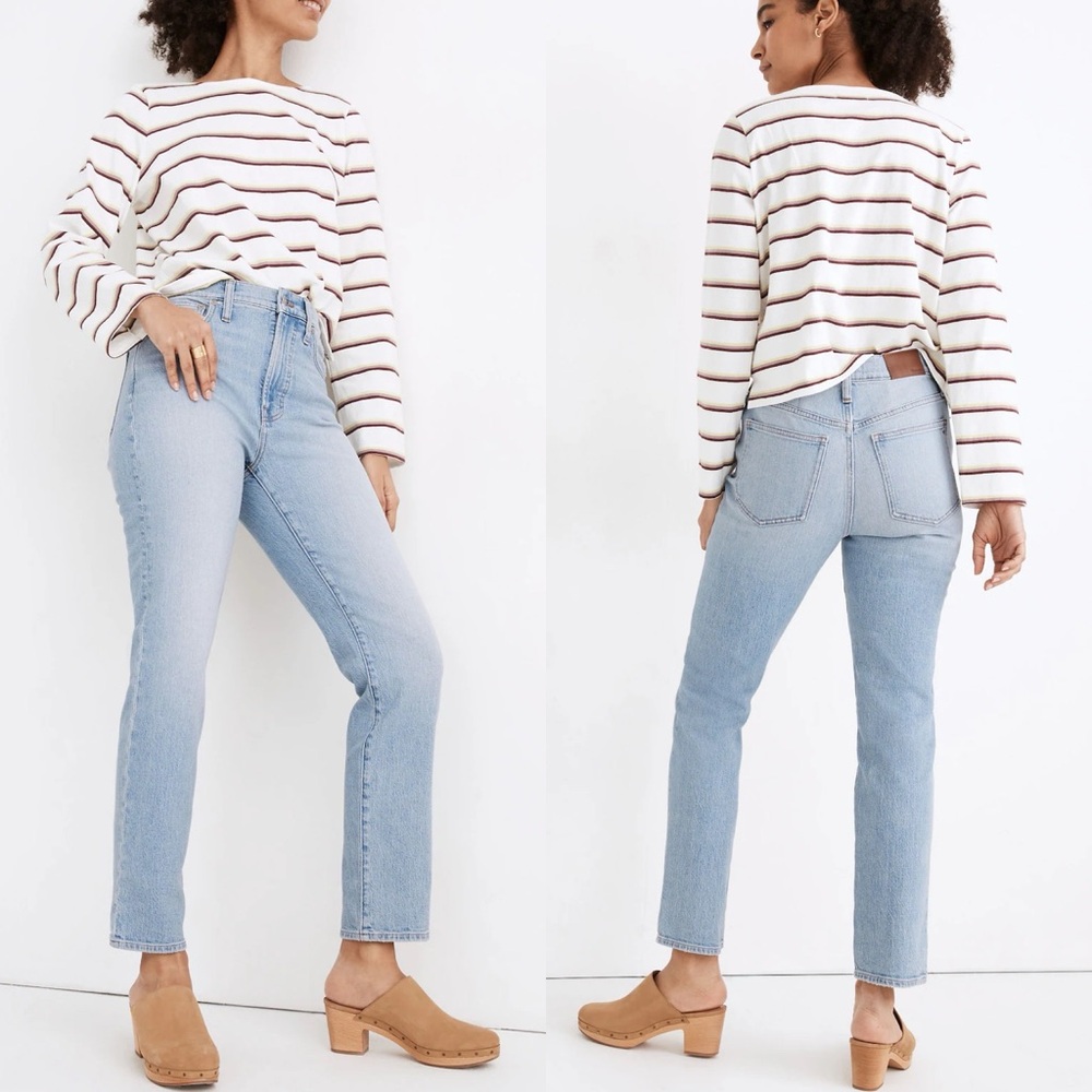 Madewell Perfect Vintage Jeans High Waist Tapered Mom Jeans Size 28 Denim Blue‎